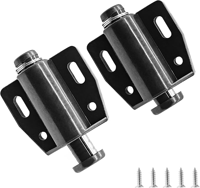 2 Pack Cabinet Magnetic Touch Latch, Push to Open Catches Magnet Push Release Latches Hardware for Kitchen Cabinet Drawer Cupboard Closet Door (Black)-CubbioJoy
