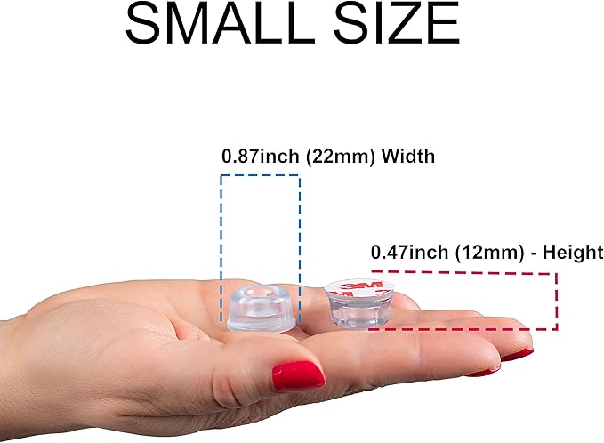 Door Stoppers Wall Protector [16 Pack] Wall Door Stop Small Size | Rubber Door Bumpers Small Size | Self Adhesive Door Stopper | Shower Door Bumpers | Clear Stick on Headboard Stoppers Rubber Bumpers-CubbioJoy