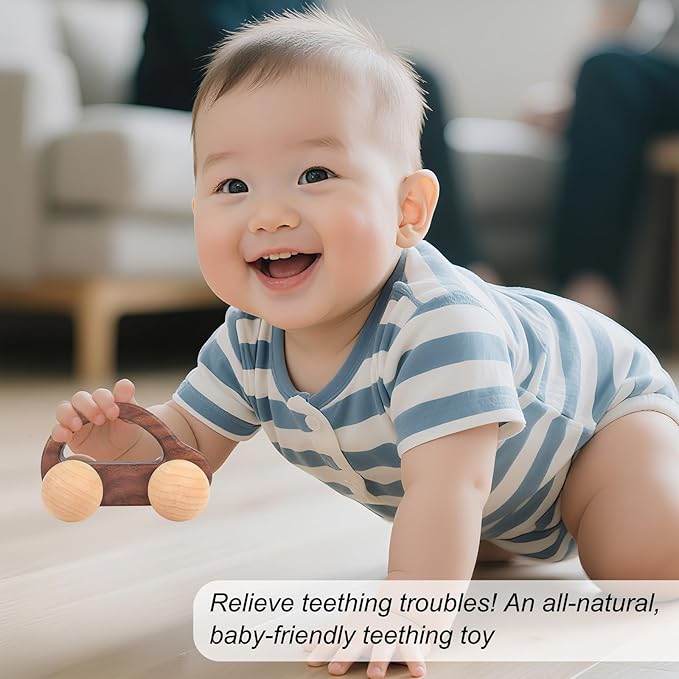 BOXOB Wooden Toys Cars, VehicleToy for Fine Motor Skill Development Wood Baby Push Race Car for Kids Toddlers Baby Boy Girl Birthday Nursery Decor Gift (Color 3)-CubbioJoy