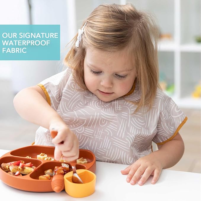 Bumkins Bibs - Toddler Bibs, Waterproof, Large for 1-3 Years, Short Sleeve-CubbioJoy