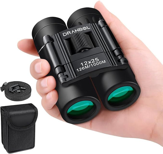 12X25 Mini Pocket Binoculars for Adults Kids, Small Compact Binoculars for Bird Watching, Opera Concert-CubbioJoy