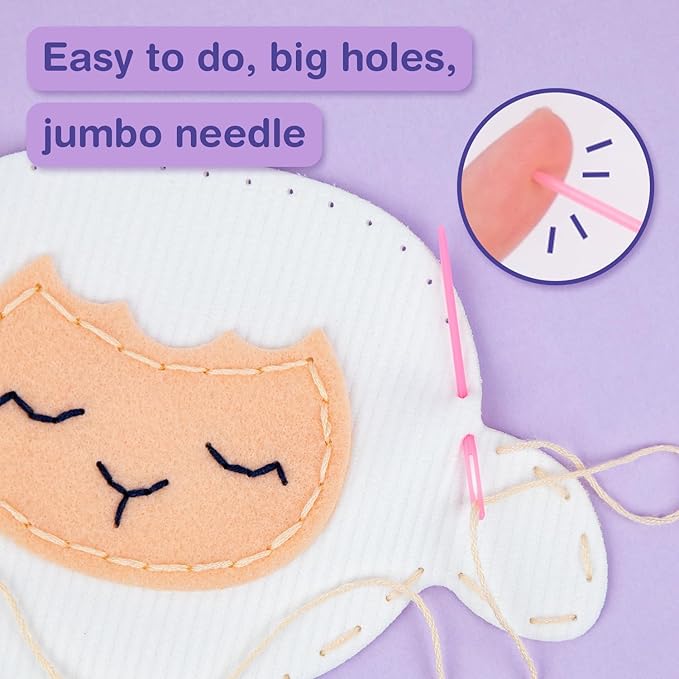 Avenir Sewing Kit for Kids Birthday Gifts for Kids Aged 6 Corduroy Fabric With Shoulder Strap Safe Needles Pre-cut Felt Easy DIY Arts and Crafts for Boys and Girls Stuff No Mess with Full Instructions-CubbioJoy