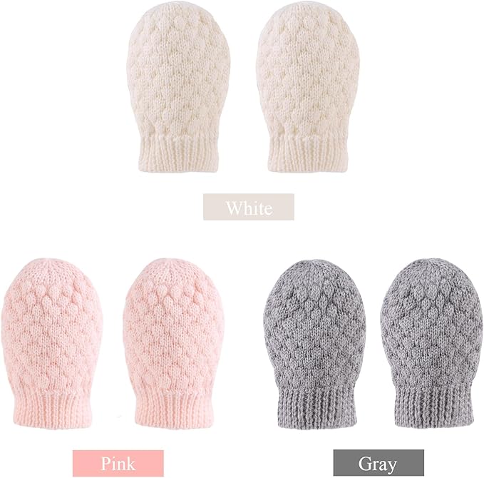 Baby Knit Mittens Toddler Boys Girls Gloves Winter Infant Newborn No Scratch Mitten 0-3 Years-CubbioJoy
