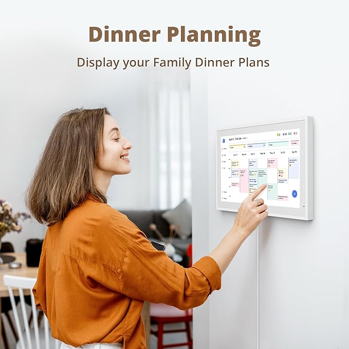 Dragon Touch 21.5 inch Digital Calendar Chore Chart – Interactive Touchscreen, Smart Family Planner, Hearth Display Desk Digital Calendar Seamless Scheduling-CubbioJoy