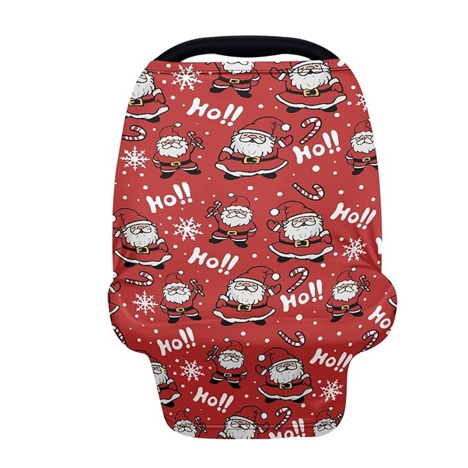 Binienty Christmas Santa Claus Nursing Cover for Moon Christmas Decor Soft Lightweight Car Seat Canopy Multi Use Breastfeeding Covers Breathable and Comfy-CubbioJoy