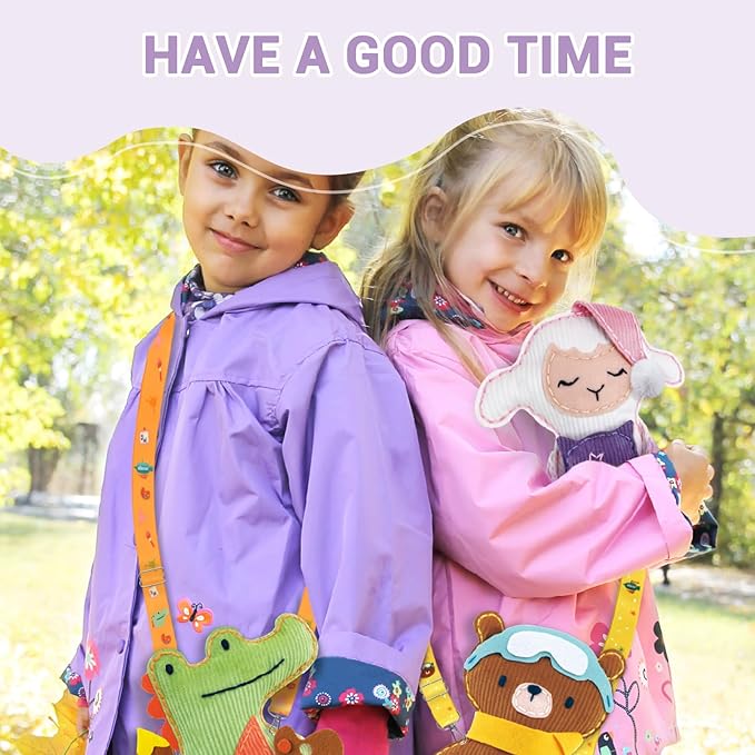 Avenir Sewing Kit for Kids Birthday Gifts for Kids Aged 6 Corduroy Fabric With Shoulder Strap Safe Needles Pre-cut Felt Easy DIY Arts and Crafts for Boys and Girls Stuff No Mess with Full Instructions-CubbioJoy