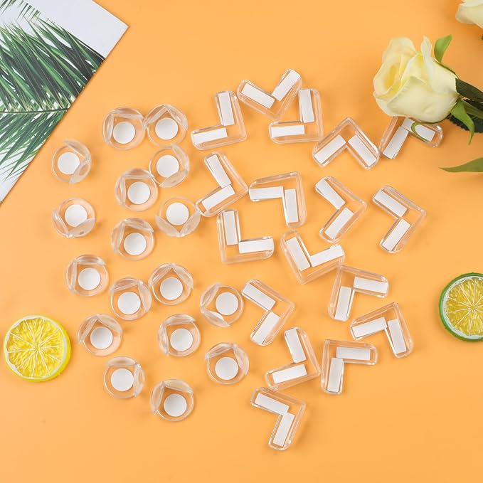 40 Pack Corner Protector Baby, 2 Shapes Baby Proof Corners and Edges, Clear Table Corner Covers Baby, Baby Corner Protector Guards, Corner Guards for Table Edges & Sharp Corners-CubbioJoy