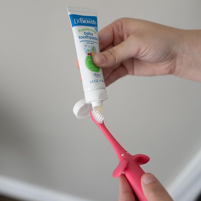 Dr. Brown's Infant-to-Toddler Toothbrush, Elephant, Pink, 0-3 Years-CubbioJoy