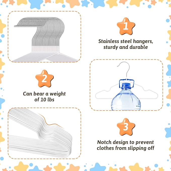 8Pcs Wooden Baby Closet Dividers for Baby Clothes Organizer, and 30Pcs Baby Hangers, Baby Closet Organizer Baby Clothes Dividers for New Mom Dad Parents, 0-24 Months, Large, SL0058-CubbioJoy