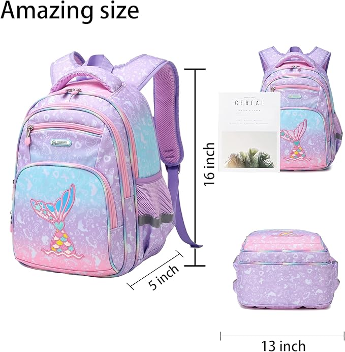 Cusangel Backpack for Girls Boys School Bookbags Kindergarten Elementary Lightweight Waterproof Multifunctional Large Capacity for Backpack (16 inch Fun Prints)-CubbioJoy