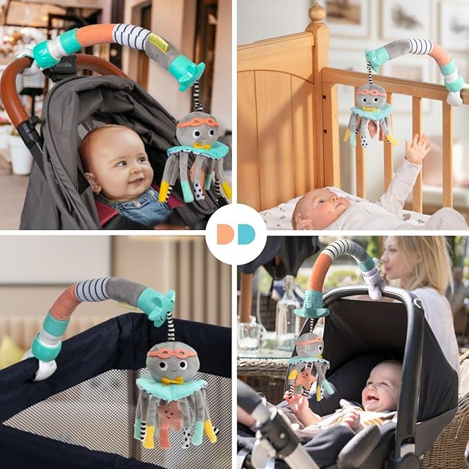 DINGLE DANGLE - Travel Mobile - Lightweight, Portable Baby Mobile - Keeping Baby Happy at Home or on the Go! Newborn Essentials Must Haves - Great Baby Registry or Shower Gift - Featured on Shark Tank-CubbioJoy