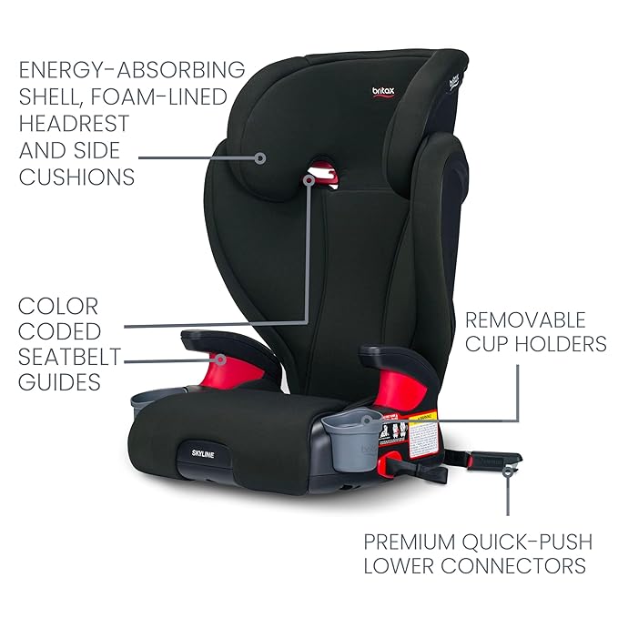 Britax Skyline 2-Stage Belt-Positioning Booster Car Seat, Dusk - Highback and Backless Seat-CubbioJoy