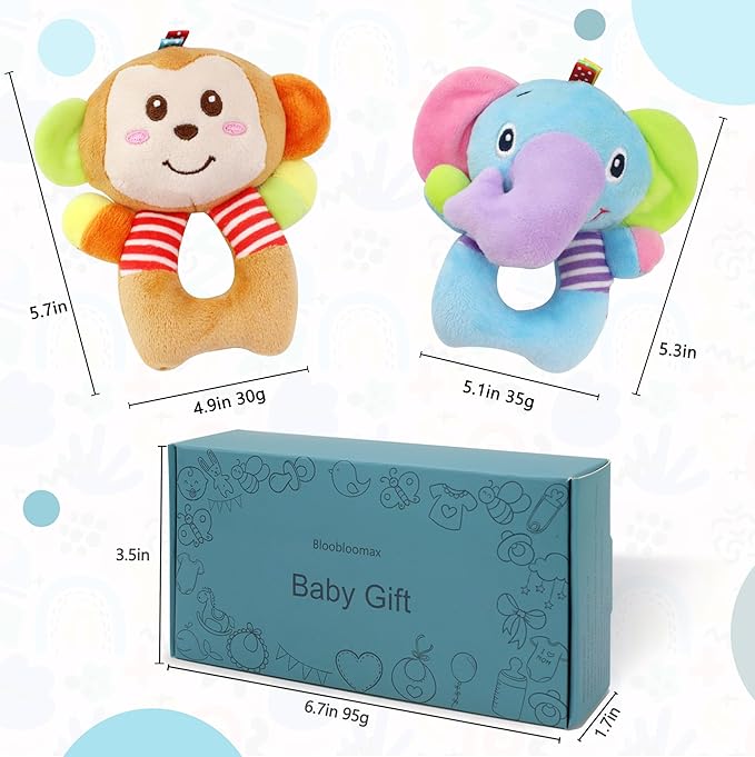 BLOOBLOOMAX Sock rattles for Babies 0-24 Months Baby Animal Foot Finder Educational Toys-CubbioJoy