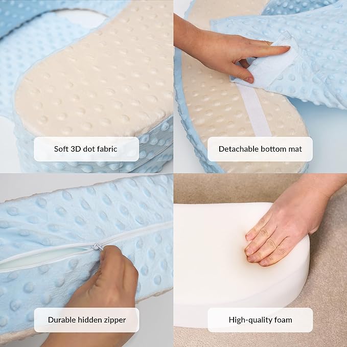 Baby Sit Up Pillow | Baby Pillow for Sitting Up | Comfortable Infant Seat for Early Sitting & Playtime | Soft & Stable Seat with Ring | Suitable from 4 Months-CubbioJoy