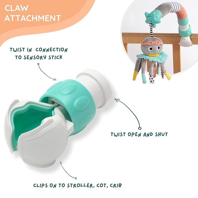 DINGLE DANGLE - Baby Gift Set - 3 in 1 Diaper Changing Helper Headband, Baby Mobile, & Sensory Rattle; Newborn Essentials Must Haves - Great Baby Registry or Shower Gift - Featured on Shark Tank-CubbioJoy