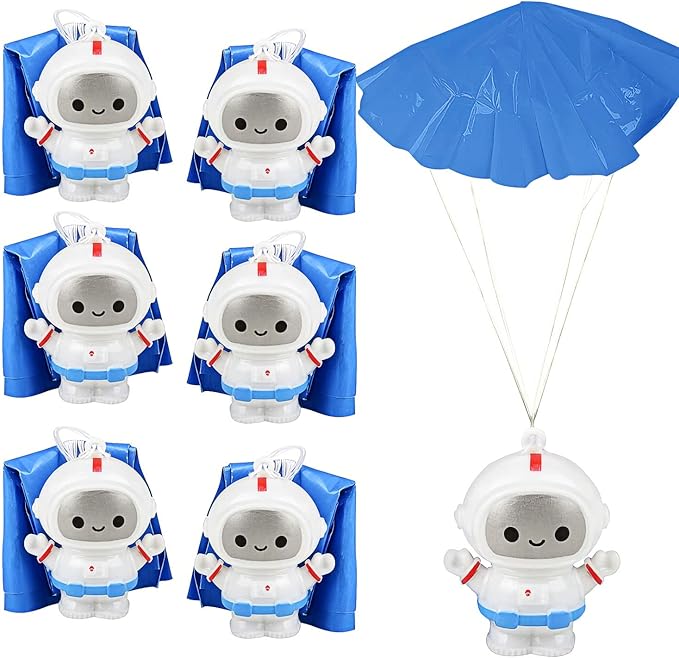 ArtCreativity 24-Pack / 2" Mini Astronaut Paratroopers – Durable Parachute Toys for Kids – Space-Themed Party Favors, Astronaut Piñata Fillers, and Goodie Bag Toys-CubbioJoy