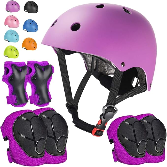 Kids Bike Helmet Set Adjustable Helmet for Ages 3-15 Kids Toddler Boys Girls Youth, Multi-Sport Bicycle Skateboarding Football Rollerskating Scooter Rollerblade Balance Bike Helmets-CubbioJoy
