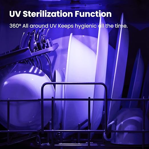 COMFEE' Countertop Dishwasher, Portable Dishwasher with 6L Built-in Water Tank, Mini Dishwasher with More Space Inside, 7 Programs, UV Hygiene& Auto Door Open, for Apartments, Dorms& RVs, White-CubbioJoy