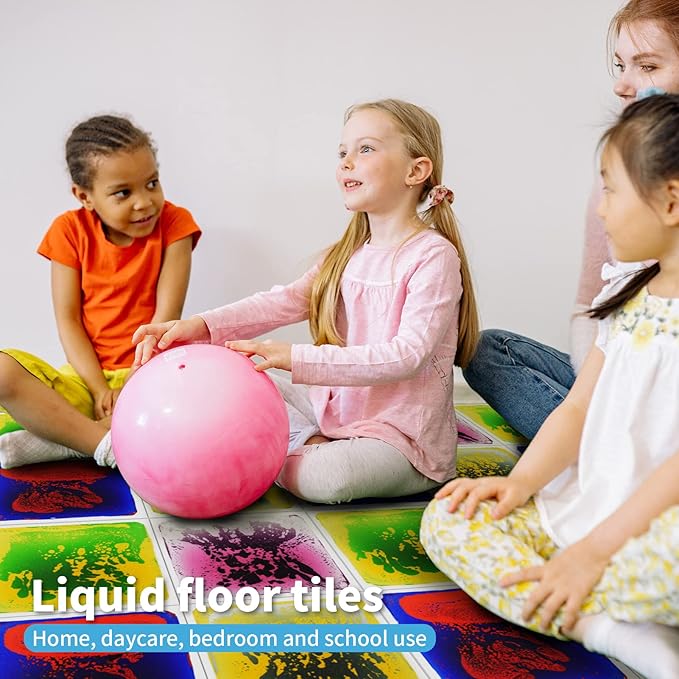 Art3d Liquid Sensory Floor Decorative Tiles, 11.8"x11.8" Square, 4 Tiles-CubbioJoy