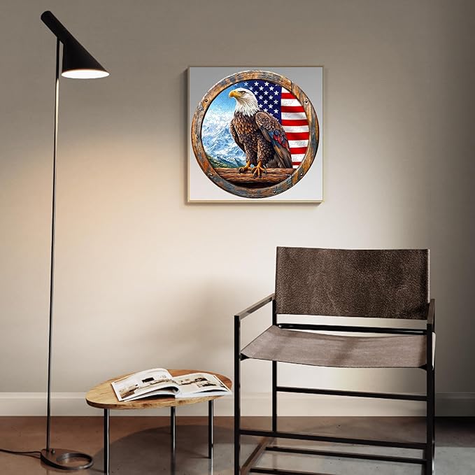 KAAYEE Wooden Puzzles for Adults, 3D Vision Effect Bald Eagle Wooden Jigsaw Puzzle Unique Shape Wood Puzzle Adult, Flat Puzzle Birthday Fathers Family Game (S-8.5 * 8.5in-100pcs)-CubbioJoy