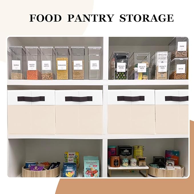 Criusia 4 Pack Baby Clothes Organizer Bins, Fabric Collapsible Storage Baskets with Handles, Odorless Storage Bins for Toy Clothes Nursery Kids Room Playroom Classroom (14L*10W*9.5H)-CubbioJoy