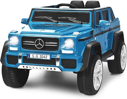 Costzon Ride on Car, Licensed Mercedes-Benz Maybach, 12V Battery Powered Vehicle Toy w/ 2 Motors, Remote Control, 3 Speeds, Lights, Horn, Music, Aux, Storage, Truck, Electric Car for Kids (Navy)-CubbioJoy