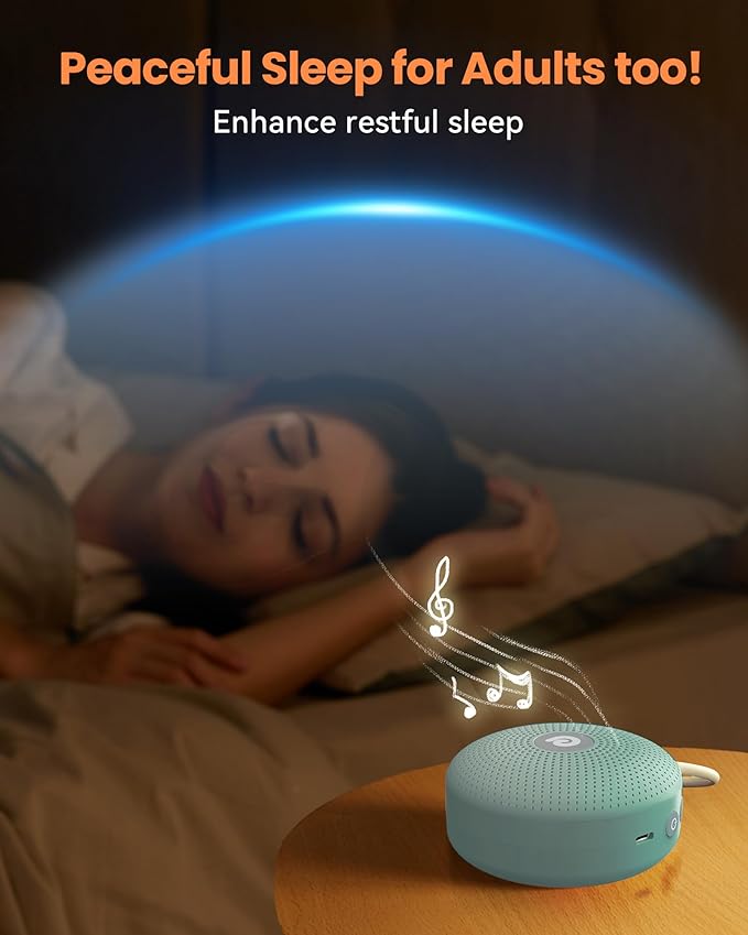 Dreamegg Sound Therapy Machine - Portable Sound Machine for Baby Adult, Features Powerful Battery, 21 Soothing Sound, Noise Canceling for Office & Sleeping, Sound Therapy for Home, Travel, Gift, Green-CubbioJoy