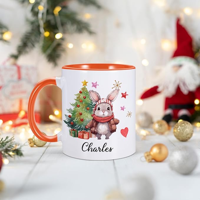 Custom Christmas Coffee Mug Personalized Hot Chocolate Mug for Kids Customized Hot Cocoa Cups with Name 11oz Ceramic Santa Mugs Winter Holiday Xmas Mugs Christmas Gifts for Family Kids Xmas Decor-CubbioJoy