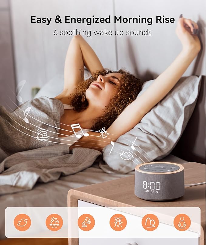 Dreamegg D1+ Sound Machine & Alarm Clock - Sound Machine for Sleep, White Noise Machine with 29 Soothing Sounds, Night Light, 0-100% Dimmable, White Noise Alarm Clock for Bedrooms Adults Baby-CubbioJoy