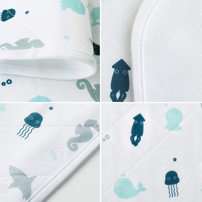 Changing Pad Liner Quilted Waterproof, Baby Changing Pad, Changing Table Pads, Anti Slip & Washable Baby Changing Mat, 27" x 14", 3 Pack-CubbioJoy