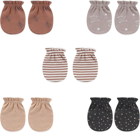 5 Pairs Baby Not Scratch Mittens 0-6 Months New Born Boy Girl Gloves Cute Infant Accessories-CubbioJoy