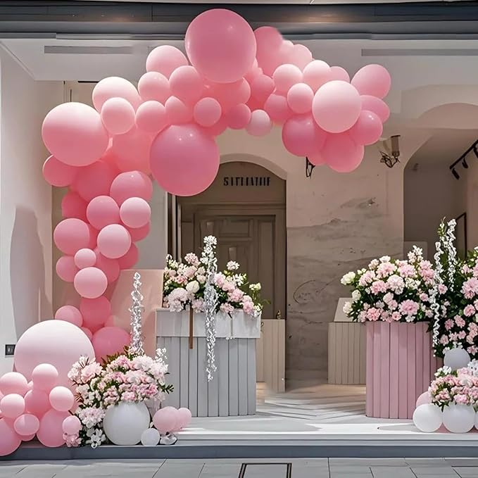 140pcs Pink Round Balloons Different Sizes 18 12 10 5 Inch Latex Balloons for Arch Decoration Party Balloon Kit for Graduation Birthday Party Wedding Balloon Baby Shower Decoration-CubbioJoy