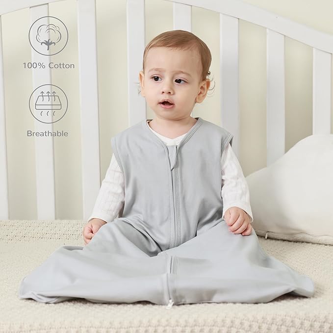 JELLYMONI Baby Sleep Sack 18-24 Months 100% Cotton Wearable Blanket, 0.5 TOG Soft Lightweight Toddler Sleeping Sack 3 Pack 2-Way Zipper Newborn Sleep Sacks-CubbioJoy