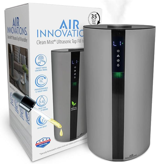 Air Innovations AI-104 Ultrasonic Cool Mist Humidifier for Large Bedroom – Quiet Cool Diffuser with 3.5L Tank, 35-Hour Runtime, Auto Shut-Off, Top-Fill Design – Ideal for Home, Baby, & Plant Rooms-CubbioJoy