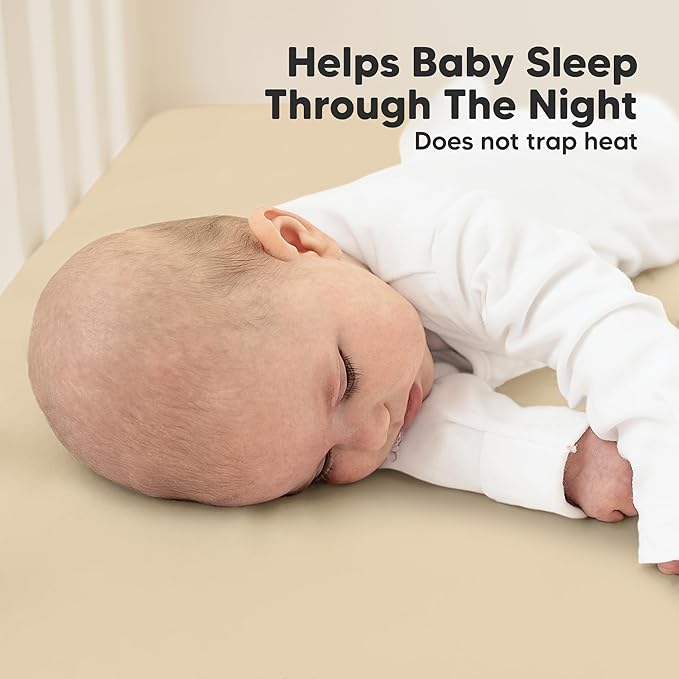 KeaBabies 2-Pack Organic Crib Sheets for Boys, Girls - 52x28 Fitted Crib Mattress Sheet Neutral, Breathable Jersey Cotton Cover for Baby Bed, Toddler Mattress, Soft & Cute Prints (Khaki)-CubbioJoy