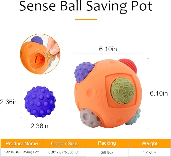 Balls for Toddlers 1-3 Baby Sensory Toys, Montessori Toys for Babies 6-12 Months Baby Toys, Sensory Ball BPA Free Teething Gift Toddler Balls Bath Toys with Bright Color Multi Textured-CubbioJoy