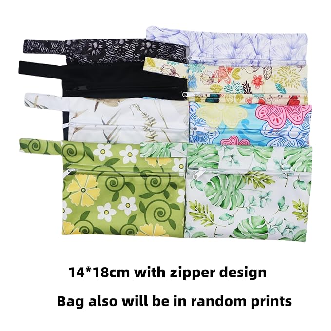 8 pcs(4 Pairs) Random Prints Breast Pads for Nursing Mothers, Reusable and Washable with 1 Bag(8 pcs randomprints with1 Bag)-CubbioJoy