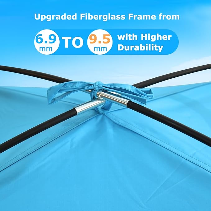 COMMOUDS Beach Tent Sun Shade for 3/4-5/6-7/8-10 Person, UPF 50+ Beach Sun Shelter Canopy Tent, Lightweight, Easy Set Up and Carry-CubbioJoy