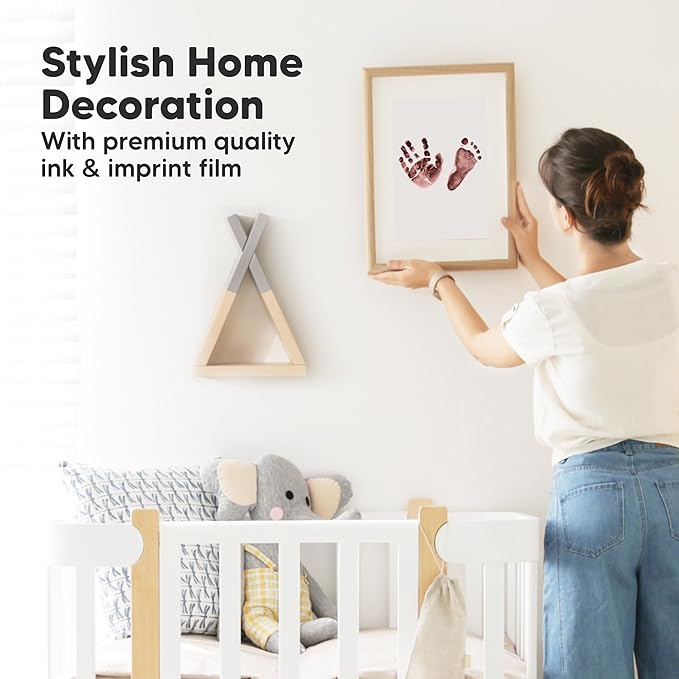 4-Pack Inkless Baby Hand and Footprint Kit - Mess Free Ink Pad for Newborn Keepsake, Dog Nose & Paw Print Kit, Clean Touch Ink Pad for Baby Hand & Footprints, Ideal New Mom Gifts (Auburn, L)-CubbioJoy