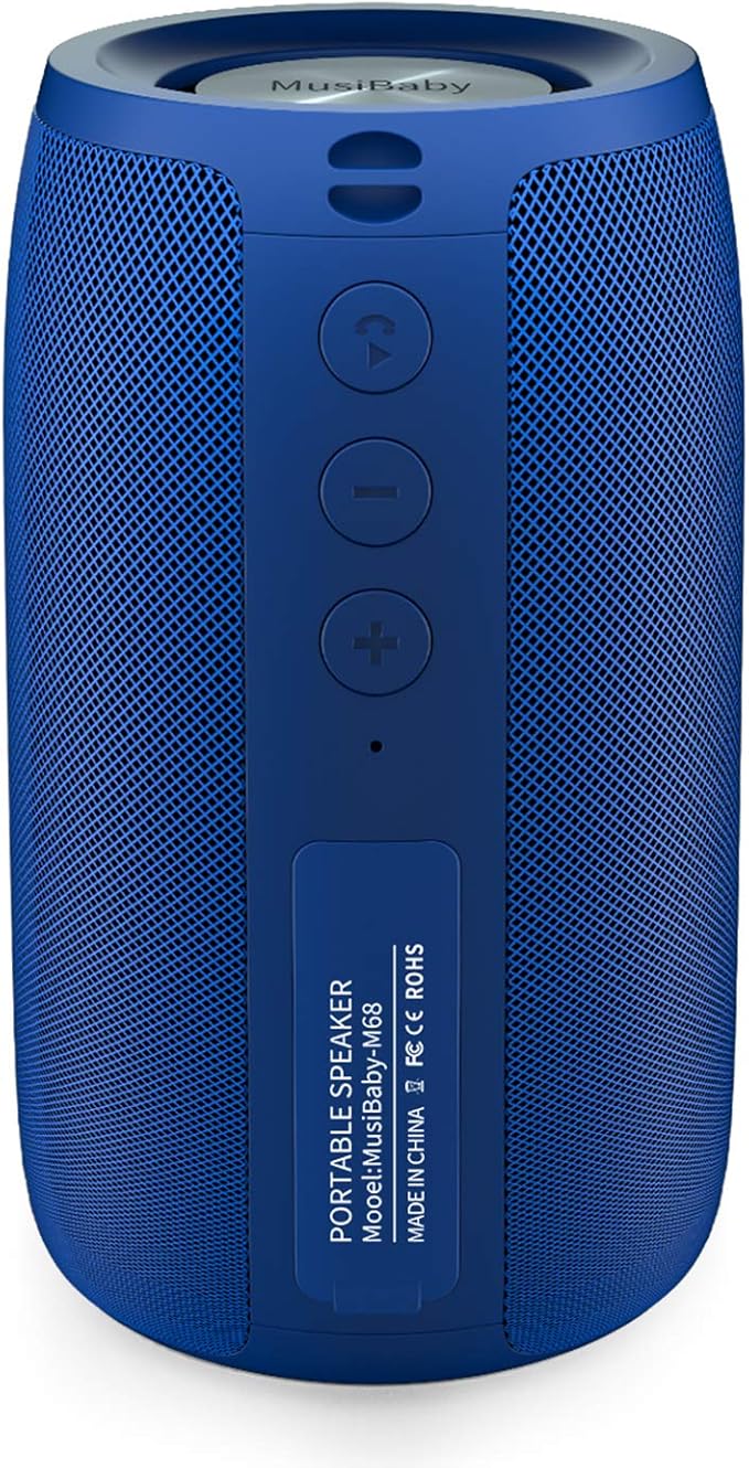 Bluetooth Speaker,MusiBaby Wireless,Waterproof,Outdoor,Portable Speaker,Dual Pairing,Loud Stereo,Booming Bass,24H Playtime Wireless Speakers for Home,iPhone,Party,Gifts(Blue)-CubbioJoy