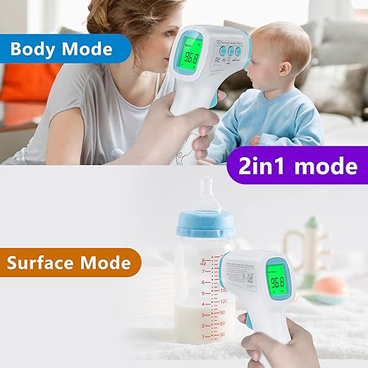 Digital Thermometer for Adults and Kids, No Touch Forehead Thermometer for Baby, 2 in 1 Body Surface Mode Infrared Thermometer with Fever Alarm and Instant Accuracy Readings-CubbioJoy