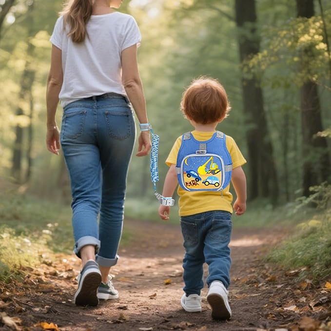 Accmor Toddler Harness Leash + Reflective Anti Lost Wrist Link, Cute Car Kids Back Pack with Hand Strap Collapsible Child Walking Restraint Belt Tether Hold Baby Boys Close For Outdoor Travel-CubbioJoy
