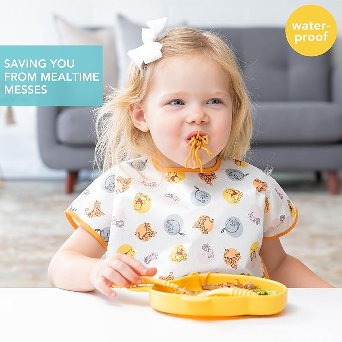 Bumkins Bibs - Toddler Bibs, Waterproof, Large for 1-3 Years, Short Sleeve-CubbioJoy