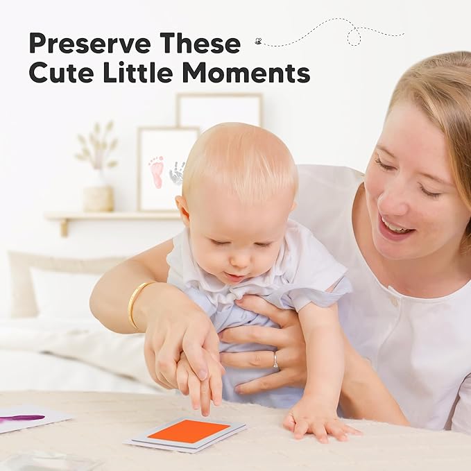 4-Pack Inkless Baby Hand and Footprint Kit - Mess Free Ink Pad for Newborn Keepsake, Dog Nose & Paw Print Kit, Clean Touch Ink Pad for Baby Hand & Footprints, Ideal New Mom Gifts (Halloween)-CubbioJoy