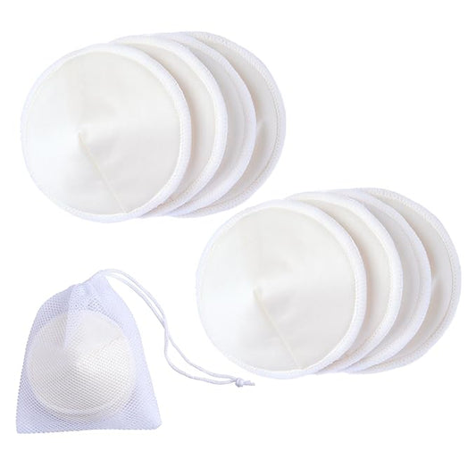 Ameda Washable Nursing Pads | 4 Pairs (8 Count) | Organic Bamboo Nursing Pads | Breastfeeding Supplies | Reusable Breast Pads for Leaking Milk | Breastfeeding Pads | Includes Mesh Laundry Bag-CubbioJoy