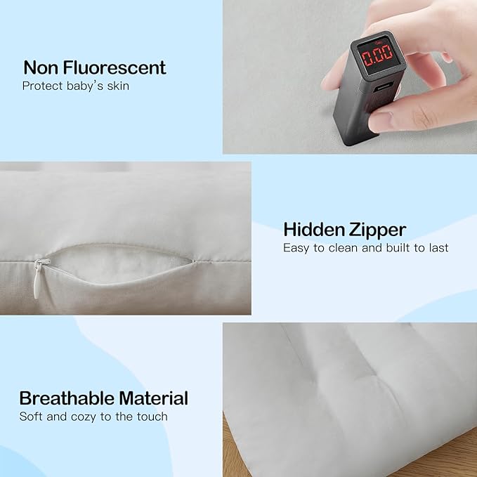 Baby Lounger for Newborn, Bionic Design Baby Lounger, Soft Organic Cotton Breathable Lounger for Infants 0-18 Months (Gray)-CubbioJoy