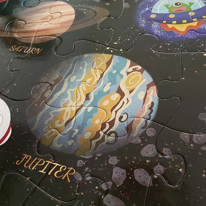 Jumbo Floor Puzzle for Kids, Large Jigsaw Puzzles 35 Piece for Kids Ages 3-5,Preschool Learning & Education Toys, Gifts for 4-8 Year Old Boys and Girls (Solar System Planet)-CubbioJoy