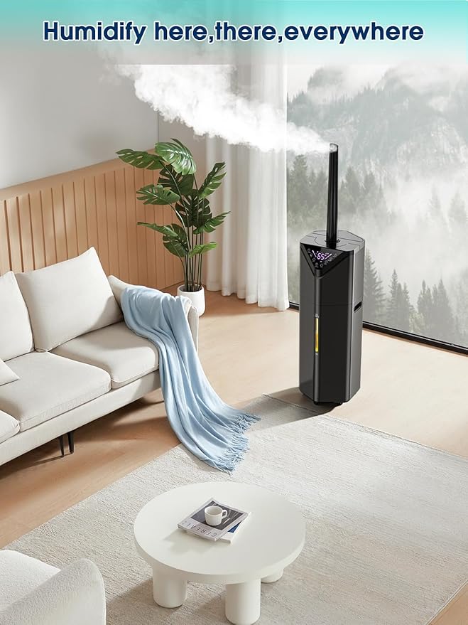 5Gal Humidifiers for Bedroom Large Room 2800 sq ft, 19L Quiet Humidifiers for Large Room, Floor Humidifier with 6 Mist Mode & Auto 180°Mist Tube for Home Whole House School Office Commercial Plants-CubbioJoy