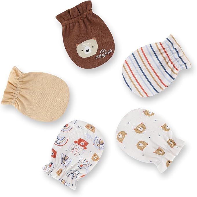 15 Pack Unisex New Born Boy Girls Hats Mittens Socks Sets Cotton Soft Infant Accessory 0-6 Months Baby Essentials-CubbioJoy