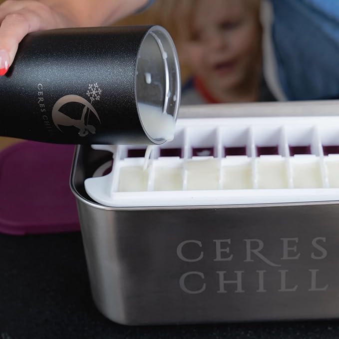 CERES CHILL The Milkstache Luxe Reusable Breastmilk Freezer Storage Container - 1/2 Ounce Cubes fit Any Baby Bottle, Freezing Pumped Milk has Never Been Easier (Stainless Steel), 1 Count-CubbioJoy